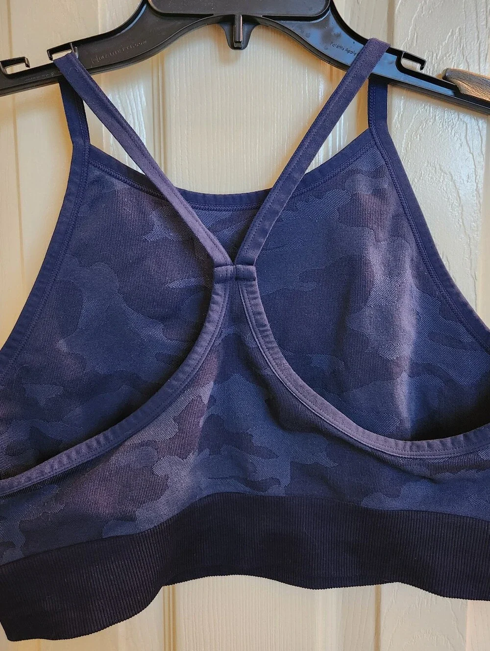 Splendid High-Neck Seamless Blue Camouflage Bralette - Sz XL